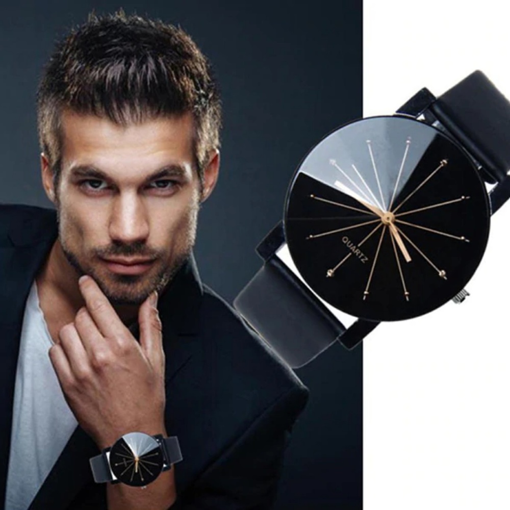 ⌚️NEW⌚️ Unisex Wristwatch Leather Quartz Watch - Picture 2 of 8
